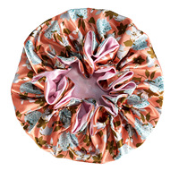 Bonnet de nuit en satin doublé, imprimé bohème, grande taille, réversible, double couche, soyeux, vente en gros, personnalisable