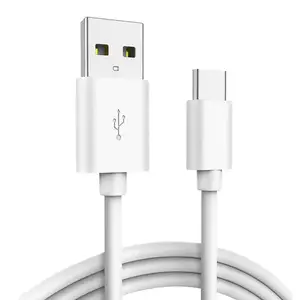 Copper Core USB Type C Quick Charge USB-C 3A Fast Charging White Mobile Phone Data Cable
