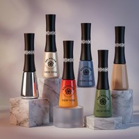 Flacon de vernis à ongles en verre de 11 ml avec bouchon fantaisie personnalisé, forme unique, pour vernis gel, avec pinceau