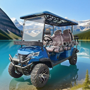 ZOWN Blue <b>6</b> Seater Offroad Electric Golf Cart With Front Bumper For Scenic Area Sightseeing - Product Image 4