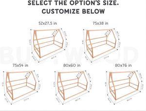 <span class=keywords><strong>Letto</strong></span> a terra in legno <span class=keywords><strong>Montessori</strong></span> scandinavo per bambini, misura King Size, telaio basso, vernice a base d'acqua, non richiede rete a molle - Product Image 6