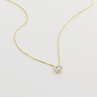 Collier pendentif en argent sterling 925 plaqué or 18 carats avec zircon, collier en forme de cœur