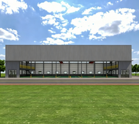 Bâtiment industriel modulaire préfabriqué en acier, design moderne 2D 3D, structure métallique, usine, entrepôt
