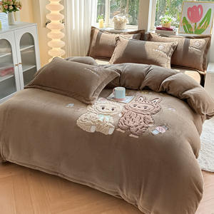Juego de Ropa de Cama <span class=keywords><strong>Infantil</strong></span> de Terciopelo Lácteo Ultra Suave, Sábanas de Franela Cálidas con Dibujos Animados, Juego de Funda Nórdica, Ropa de Cama de Felpa Gruesa para <span class=keywords><strong>Invierno</strong></span> - Product Image 5