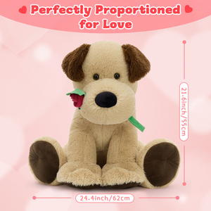 Nuevo Diseño <span class=keywords><strong>de</strong></span> Peluche <span class=keywords><strong>de</strong></span> Perro con Rosa Romántica, <span class=keywords><strong>Regalo</strong></span> <span class=keywords><strong>para</strong></span> Novia, Novio, San Valentín, Aniversario, Recuerdos <span class=keywords><strong>de</strong></span> Fiesta, <span class=keywords><strong>Regalo</strong></span> <span class=keywords><strong>de</strong></span> Cumpleaños - Product Image 4
