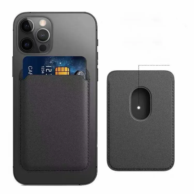 Özel telefon kartı tutucu iPhone güçlü manyetik lüks deri cep cüzdan kart tutucu