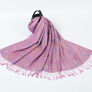 Ethnic Style Jacquard Cashew Fringed Shawl New Fall Winter Women's <strong>Scarf</strong> <strong>Pashmina</strong> <strong>Scarf</strong> - Product Image 4