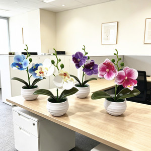 Planta Artificial en Maceta de Orquídea Phalaenopsis en Miniatura Paulon, Dos Flores, 17.5 cm de Alto, Decoración para el Hogar, Accesorio para Fotografía en Exteriores - Product Image 2