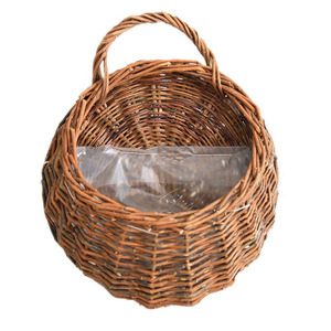 Hanging <b>Basket</b> Round Rattan Plant Fiber Handmade Wall Mounted Flower Pot Decorative Greenery Container - Product Image 5