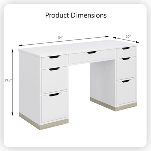Bureau d'ordinateur moderne blanc haut de gamme JIAMEIJIA, personnalisable en gros, avec rangement multi-tiroirs - Product Image 6