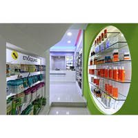 Mobilier de magasin vert moderne, armoire murale médicale, étagère pour pharmacie, vente au détail personnalisée, magasin de pharmacie en bois, Design d'intérieur
