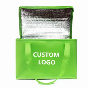 Cheap Price Custom Printed Logo Grocery Isothermal Bag Insulated Thermal Non Woven Cooler Bag For Frozen Food