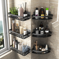 Panier de rangement triangulaire mural en aluminium pour salle de bain, support d'angle pour douche et toilettes, organisateur de salle de bain, étagère d'angle pour toilettes, vente chaude