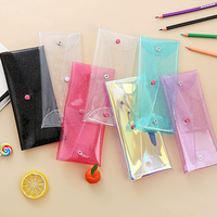 Étui à crayons transparent en PVC mignon, pour l'école, le bureau, l'organisation des cahiers, sac à crayons créatif et tendance