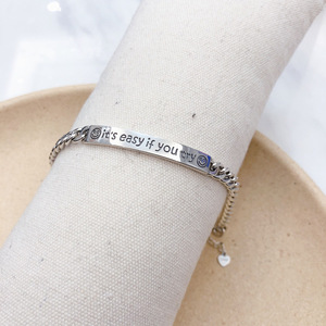 Pulsera de Plata de Ley S925 con Grabado de Cara Sonriente, Diseño de Cadena, Fácil de Usar, Joyería Unisex para Uso Diario - Product Image 3