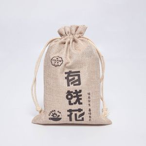 Fornitura esclusiva della fabbrica di cotone lino grezzo borsa con coulisse fagioli miglio regalo sacchetto di cotone lino panno di cotone - Product Image 2