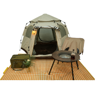 Table de pique-nique en acier au carbone et MDF, motif unique, mobilier de camping, ensemble barbecue pliable avec réchaud