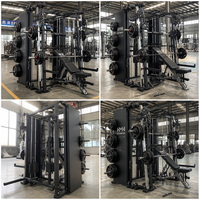 Machine Smith multifonctionnelle pour la maison, équipement de musculation 8-en-1, pile de poids en métal de 150 kg, entraînement complet du corps, certifiée FRS CE