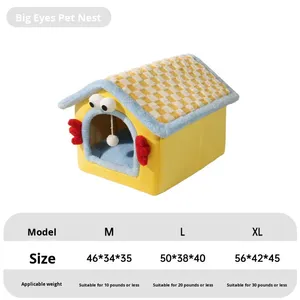 Tempat Tidur Berbentuk Rumah untuk Kucing & Anjing, Hangat di Musim Dingin, Universal untuk Empat Musim, dengan Alas yang Dapat Dilepas untuk Hewan Peliharaan Kecil - Product Image 2