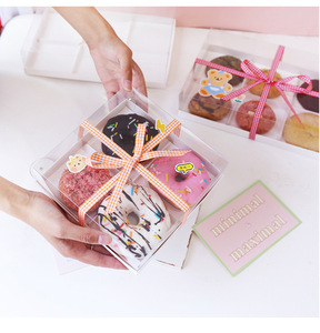 Pop Mini ekmek kek Up Donut ambalaj pembe kutu ekmek Cupcakes kekler için tek kullanımlık Kraft kağıt paketi parti Favor - Product Image 1
