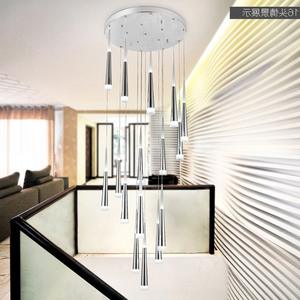 Sliver Hanger Buis Licht Goud Trappen Hanglamp Goud Roze Trap Kroonluchter Moderne - Product Image 4