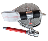 Tuyau d'incendie blanc de 1,5/2,5 pouces avec intérieur en PVC/caoutchouc/EPDM, raccords instantanés en aluminium BS6391, pression de service 13 bars, 2 pouces x 30 mètres