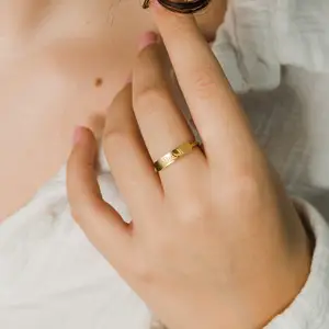 “Alhamdulillah” Shahada Ayatul Kursi Eid阿拉伯伊斯兰奖章时尚民族戒指防水不锈钢戒指
