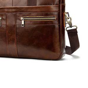 Sacs pour ordinateur portable multifonctionnels en cuir véritable, personnalisables, avec logo personnalisé, sacoche pour ordinateur portable en cuir véritable, sac de voyage pour le bureau - Product Image 3