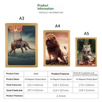 Cadre d'affichage magnétique en PVC avec colle époxy mate pour certificats A4/A3, idéal pour les murs culturels d'entreprise, les écoles et les licences commerciales