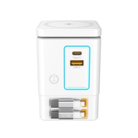 Station de charge OEM 105W 6-en-1, dernière conception d'usine, câble USB-C rétractable, combo d'alimentation, plusieurs ports, sans fil, pour ordinateur portable