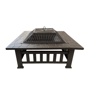 Accessori da Giardino: Tavolo da Esterno con Struttura KD, Caminetto Quadrato in Acciaio al Carbonio per Bruciare <span class=keywords><strong>Legna</strong></span> - Product Image 3