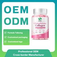 Capsules de glutathion et de collagène OEM ODM pour l'éclat de la peau, soutien antioxydant, complément alimentaire, marque privée, 120 capsules