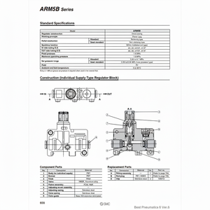 รุ่นเครื่องควบคุมแรงดันสูง ARM5BB-408-A pneumatics SMC pneumatics - Product Image 1