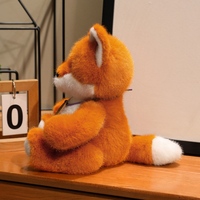 Nouvelle série de jouets en peluche super doux pour animaux de compagnie avec rembourrage en coton PP 25 cm Jouet anti-stress Renard Compagnon Orange/Rose Unisexe