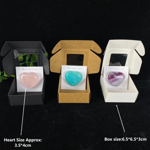 Ensemble de boîtes cadeaux en cristal en gros, <span class=keywords><strong>pierre</strong></span> précieuse naturelle, fluorite, quartz rose, cœur, artisanat pour cadeau de la Saint-Valentin - Product Image 3