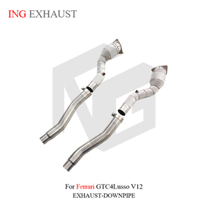 Tubo de Escape de Acero Inoxidable de Alto Flujo ING Ferrari para Ferrari <span class=keywords><strong>GTC4Lusso</strong></span> V12 con Protector de Calor, Piezas de Escape de Alta Calidad - Product Image 6