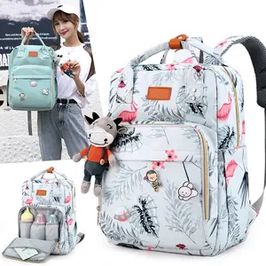 Amiqi Custom Fashion Hot Sale Diaper Bags Nappy Wet Bag Fabric Diaper Bag Light Diaper Backpack