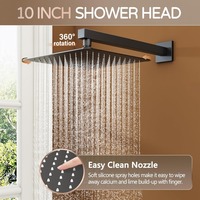 Ensemble de robinet mural pour système de douche pour salle de bain avec pommeau de douche pluie haute pression 10 ''et pommeau de douche à main