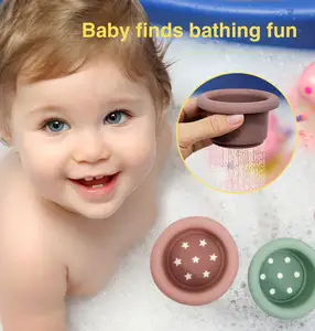 7個シリコンスタッキングカップおもちゃネスティングモンテッソーリカップ子供教育玩具子供学習活動赤ちゃん入浴玩具