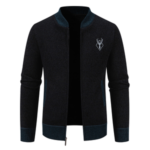 <span class=keywords><strong>Cardigan</strong></span> in Cashmere Personalizzato da <span class=keywords><strong>Uomo</strong></span> 2025, Giacca Casual <span class=keywords><strong>con</strong></span> Zip e Vestibilità Aderente, Foderato in Pile, Lavorato a Maglia in Cotone, Maglione Natalizio da <span class=keywords><strong>Uomo</strong></span> - Product Image 2