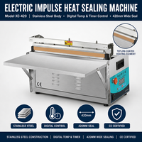 Machine de scellage thermique électrique Xicang XC-420 en acier inoxydable, scelleuse à bande compacte, usage commercial et domestique, pour aliments, boissons, produits chimiques