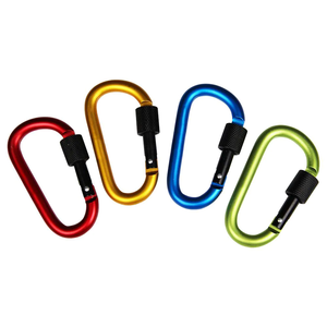 8Cm Ganchos Mosquetones D Shape Edc Manufactures Tactical Double Oval Custom Llavero Mosqueton Red Carabiner Clip For Climbing