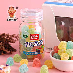Gumdrop Vitamin C Fruchtiges Aroma Weiche Gummibärchen Zucker beschichtete Dekoration Halal Süßigkeiten Süßigkeiten in der Flasche verpackt - Product Image 4