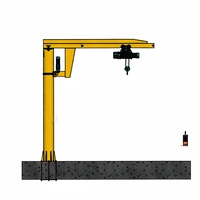 Grue à poutre fixe de type BZD de 2 tonnes avec moteur et roulement, rotation à 360°, hauteur de levage de 20 m, fonctionnement simple