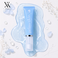 Factory Wholesale Custom 50ml Visible Plastic Airless Pump Tube Light Blue Silver Coated Middle Empty Oval Packaging for Lotion