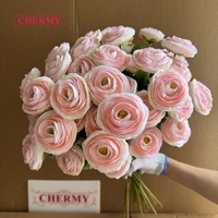 DC014 Harga Pabrik Dalian Chermy 11 Warna 70cm Bunga Ranunculus Sutra Buatan untuk Dekorasi Rumah dan Pernikahan