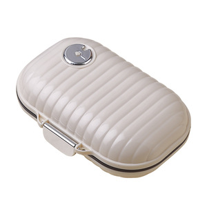 Boîte à pilules portable avec compartiments, étui de rangement hermétique pour médicaments, pour usage quotidien, mini organisateur, design rectangulaire - Product Image 5
