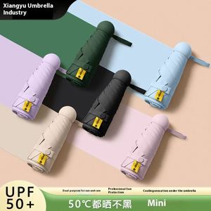 Paraguas Moderno Manual Ligero y Compacto para Mujer, Doble Uso, Protección Solar y Contra la Lluvia, 50% Plegable, Mini Cápsula con Protección UV para Viajes - Product Image 2