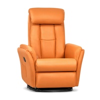 Fauteuil inclinable manuel à dossier haut en cuir PU, fauteuil simple avec repose-pieds pour salon, chambre à coucher, salle de séjour