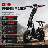 Scooter Eléctrico Todoterreno de 15000W con Asiento, 120KM/H de Alta Velocidad, 74V 50AH de Largo Alcance, Scooter Eléctrico para Adultos, Venta al Por Mayor OEM